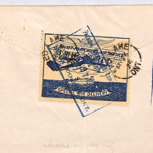 CANADA Air 1926 Cover ELLIOT-FAIRCHILD 25c PATRICIA Airways *ERROR* Cachet YH336 - Image 8