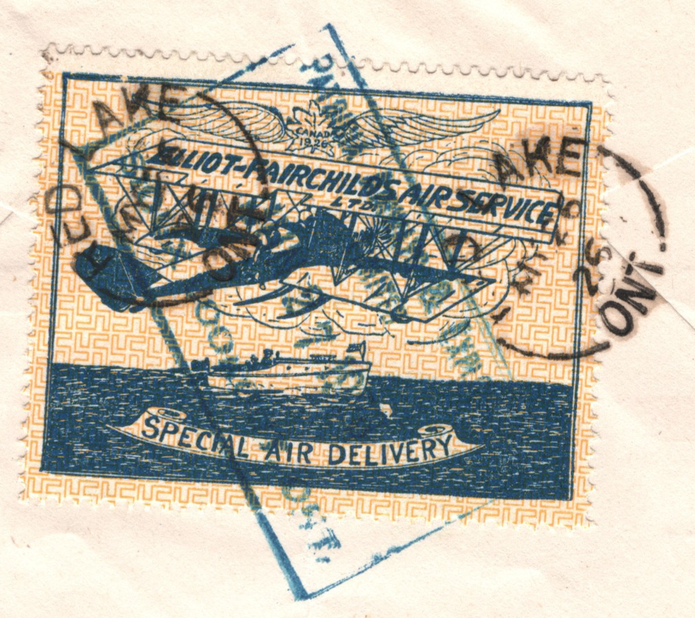 CANADA Air 1926 Cover ELLIOT-FAIRCHILD 25c PATRICIA Airways *ERROR* Cachet YH336