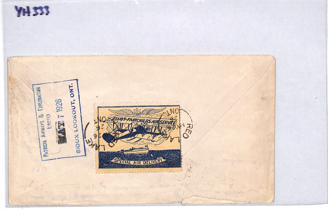 CANADA Air 1926 Cover ELLIOT-FAIRCHILD Stamp PATRICIA Date ERROR CORRECTED YH333 - Image 13