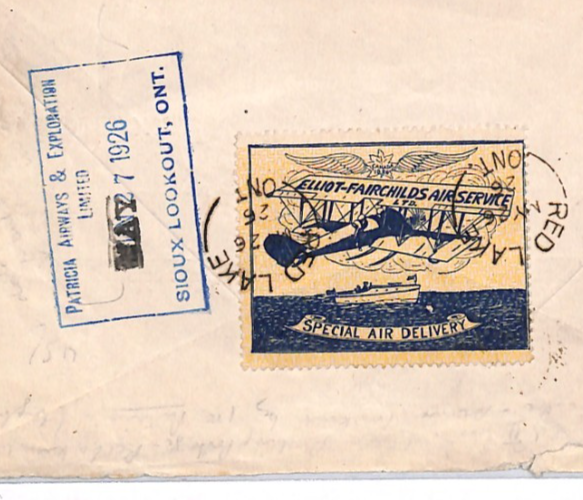 CANADA Air 1926 Cover ELLIOT-FAIRCHILD Stamp PATRICIA Date ERROR CORRECTED YH333 - Image 6
