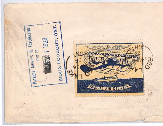 CANADA Air 1926 Cover ELLIOT-FAIRCHILD Stamp PATRICIA Date ERROR CORRECTED YH333 - Image 9