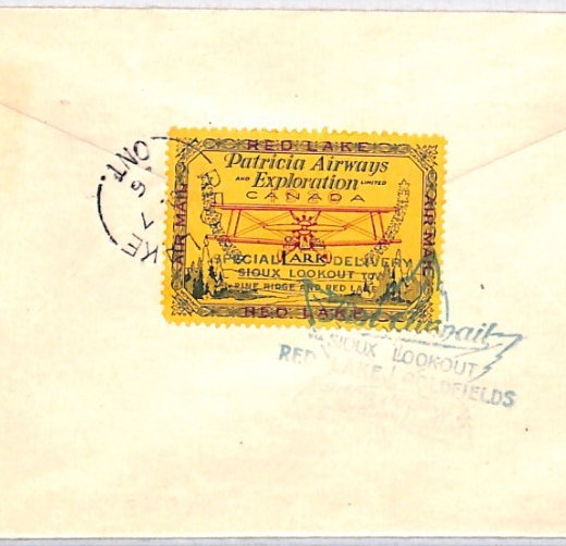 CANADA Air Mail 1926 Cover *PATRICIA AIRWAYS* (25c) Sioux Lookout-Red Lake YH332 - Image 17