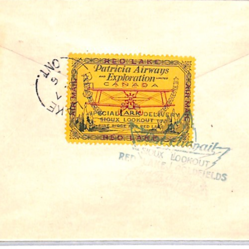 CANADA Air Mail 1926 Cover *PATRICIA AIRWAYS* (25c) Sioux Lookout-Red Lake YH332 - Image 8