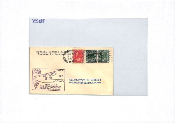CANADA Air Mail Cover 1928 GOLDEN JUBILEE SPECIAL FLIGHT Toronto London XJ288 - Image 5