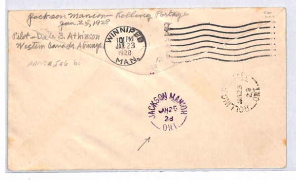 CANADA Air Mail Cover FIRST FLIGHT 1928 Winnipeg *JACKSON MANION* Ont YH295 - Image 4