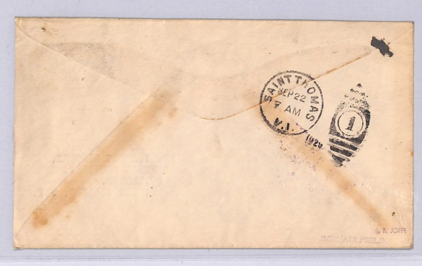 CANADA Air Mail Cover FIRST FLIGHT US VIRGIN ISLANDS-PUERTO RICO 1929 WT27 - Image 3