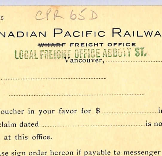 CANADA CPR RAILWAY Advert ALGONQUIN HOTEL KGV Card *FREIGHT OFFICE* Cachet WA181 - Image 3