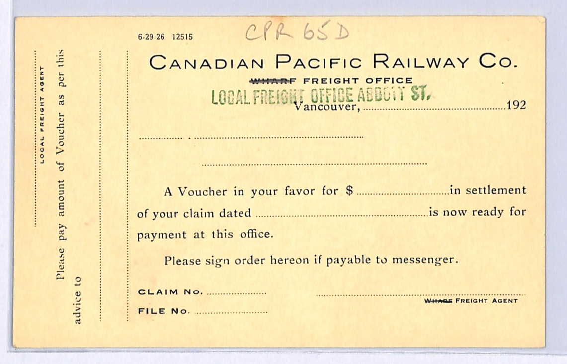 CANADA CPR RAILWAY Advert ALGONQUIN HOTEL KGV Card *FREIGHT OFFICE* Cachet WA181 - Image 5