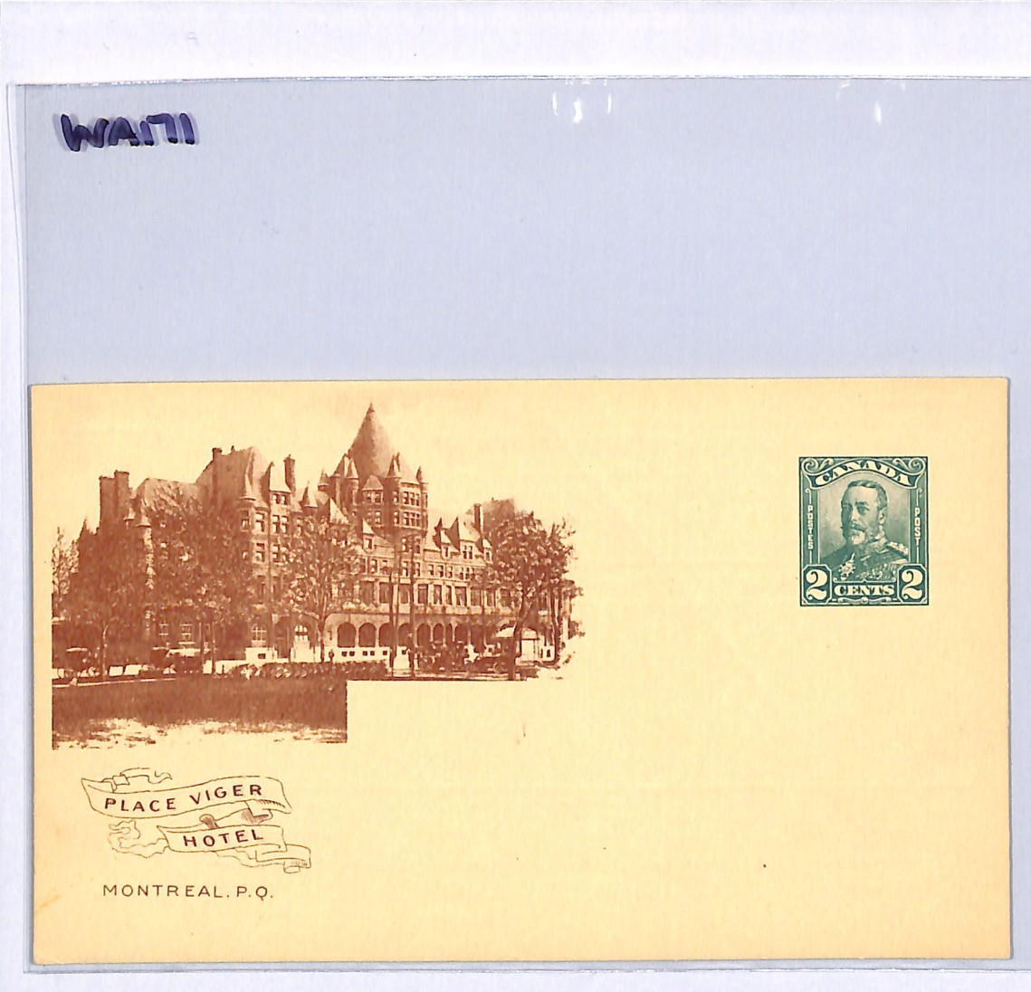 CANADA CPR RAILWAY Advert KGV 2c Card *FRENCH LANGUAGE* Print VIGER HOTEL WA171 - Image 8