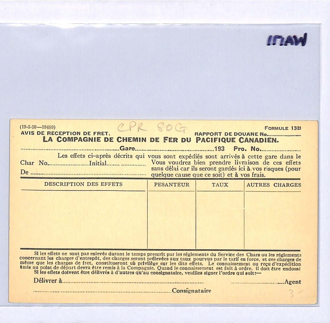 CANADA CPR RAILWAY Advert KGV 2c Card *FRENCH LANGUAGE* Print VIGER HOTEL WA171 - Image 9