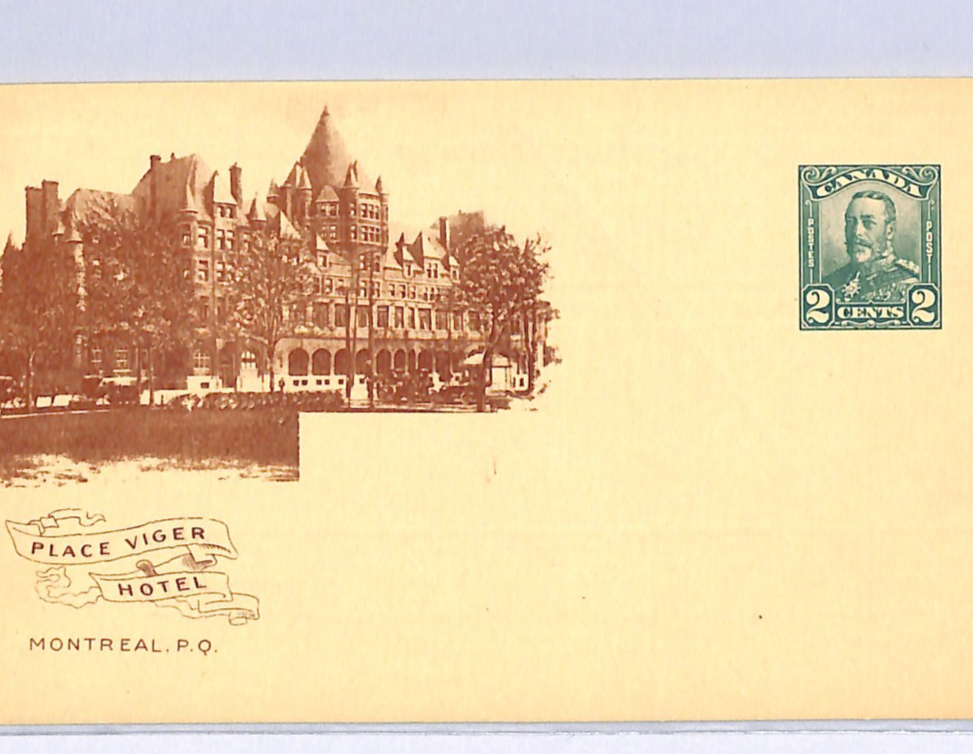 CANADA CPR RAILWAY Advert KGV 2c Card *FRENCH LANGUAGE* Print VIGER HOTEL WA171