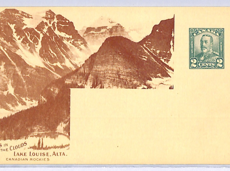 CANADA CPR RAILWAY Advert KGV 2c Card LAKE LOUISE *FRENCH* Rocky Mountains WA174