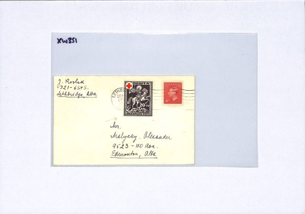 CANADA Cover *UKRAINIAN POST* Label Lethbridge Alberta Edmonton 1951 XW351 - Image 6