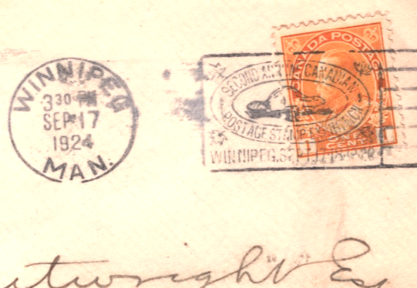 CANADA Cover Winnipeg *STAMP EXHIBITION* Violet Oval & 1924 Machine SLOGAN XW343 - Image 3