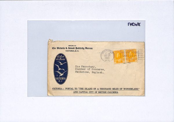 CANADA KGV Cover *VANCOUVER ISLAND* BC Map Illustrated 1923 Kent BIRDS XW347 - Image 11