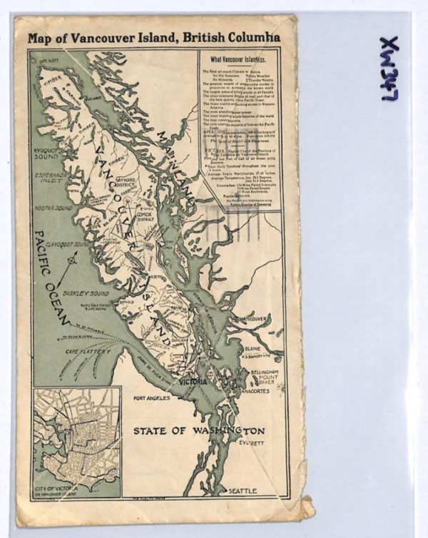 CANADA KGV Cover *VANCOUVER ISLAND* BC Map Illustrated 1923 Kent BIRDS XW347 - Image 8