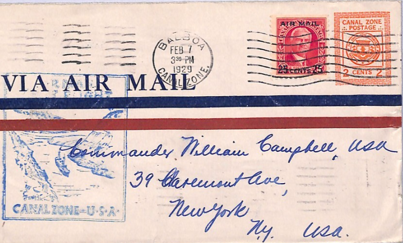 CANAL ZONE USA Air Mail Cover FIRST FLIGHT 1929 Balboa New York {samwells}XA226 - Image 3