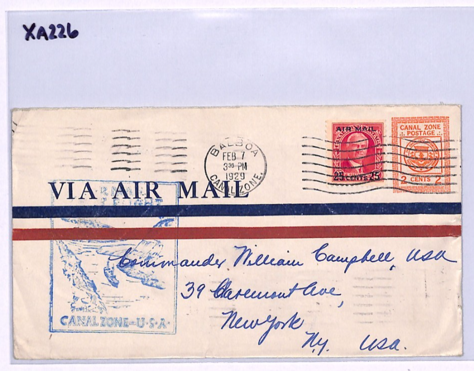 CANAL ZONE USA Air Mail Cover FIRST FLIGHT 1929 Balboa New York {samwells}XA226 - Image 7