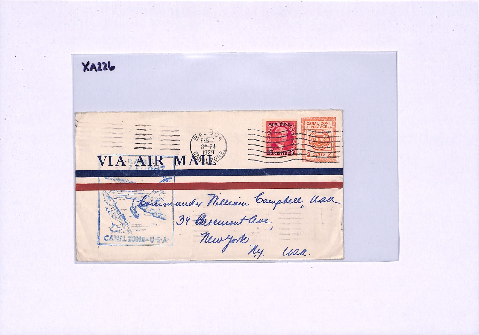 CANAL ZONE USA Air Mail Cover FIRST FLIGHT 1929 Balboa New York {samwells}XA226 - Image 9