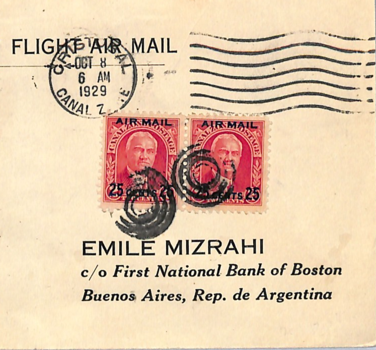 CANAL ZONE USA Air Mail Cover FIRST FLIGHT *ARGENTINA* 1929 Buenos Aires WG206 - Image 5