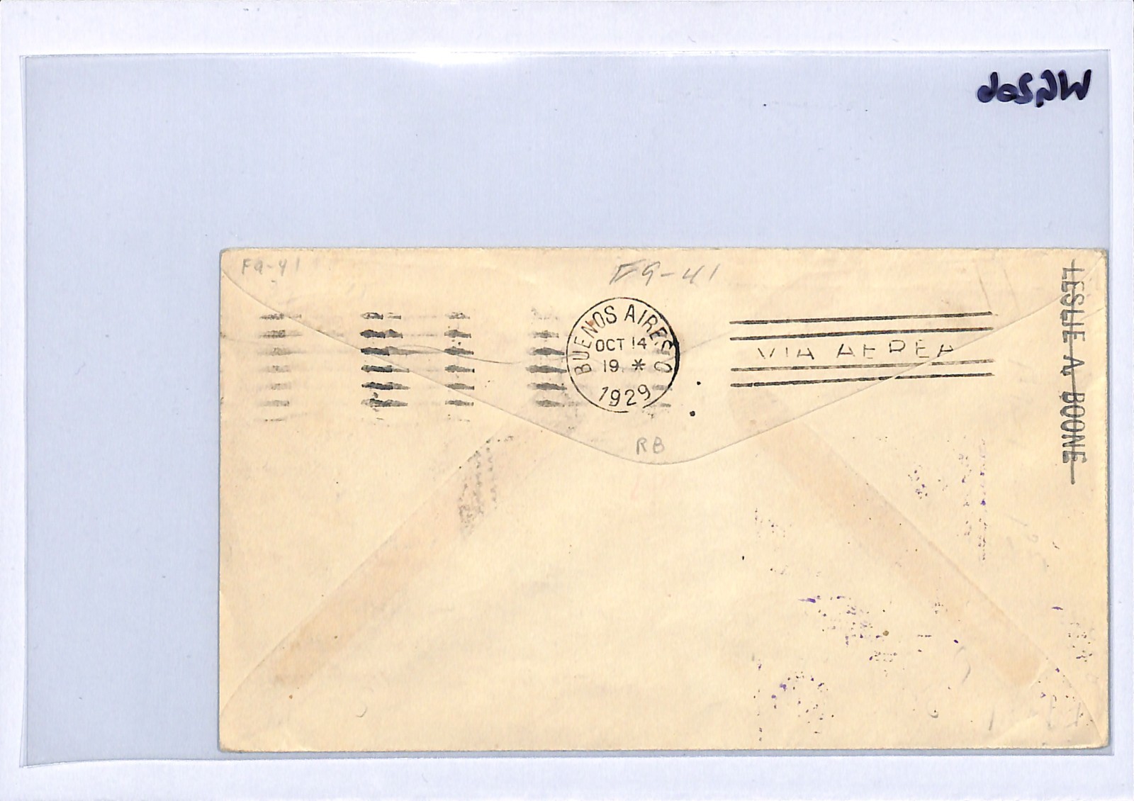 CANAL ZONE USA Air Mail Cover FIRST FLIGHT *ARGENTINA* 1929 Buenos Aires WG206 - Image 8