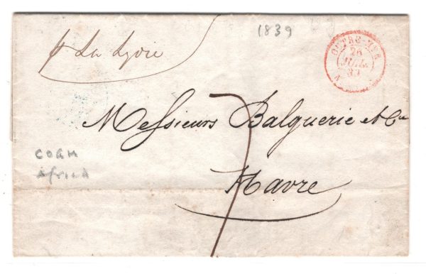 CAPE OF GOOD HOPE Cover COGH Ship Letter S.Africa 1839 *OUTRE-MER* France XG101 - Image 3