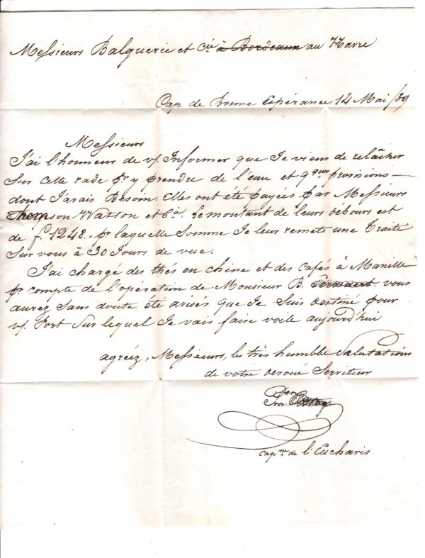 CAPE OF GOOD HOPE Cover COGH Ship Letter S.Africa 1839 *OUTRE-MER* France XG101 - Image 6