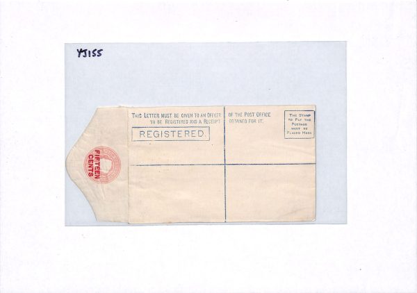 CEYLON Stationery Registered Envelope *FIFTEEN CENTS* Red Surcharge Unused YJ155 - Image 9