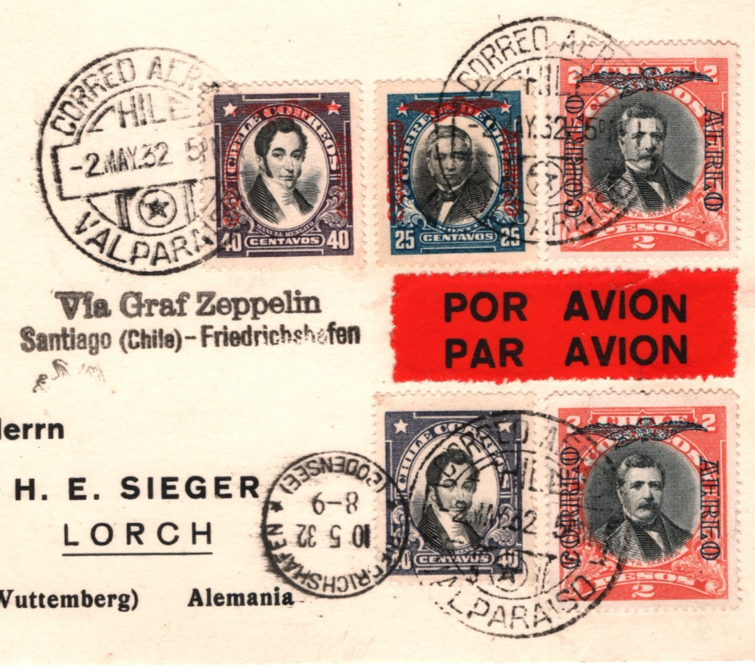 CHILE GRAF ZEPPELIN Air Mail Air Mail 2p Card Valparaiso Germany 1932 KZ147 - Image 6