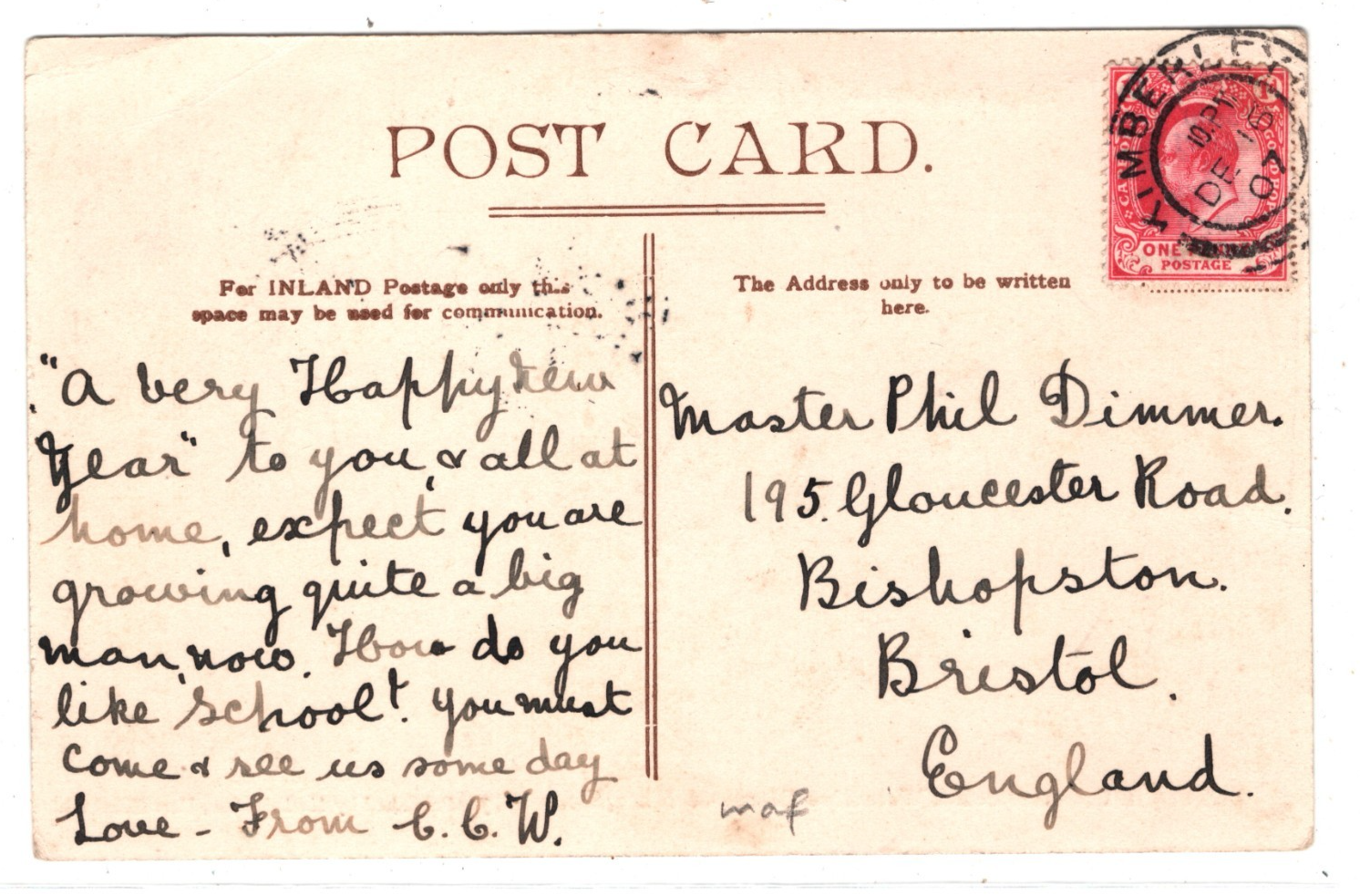 COGH South Africa Postcard *WESSELTON DIAMOND MINE* Kimberley 1907 Bristol WD137 - Image 3