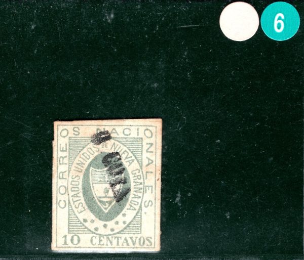 COLOMBIA Classic Stamp Scott.16  10c NEW GRANADA (1861) Used Cat $175 OGREEN6 - Image 4