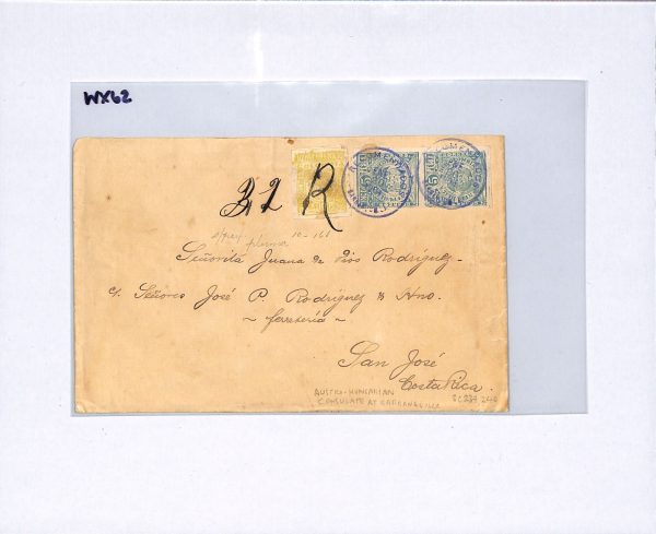 COLOMBIA Cover 1904 Barranquilla 10 Pesos Reg AUSTRIA-HUNGARY CONSUL Wafer WX62 - Image 13