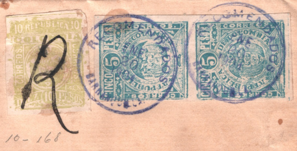 COLOMBIA Cover 1904 Barranquilla 10 Pesos Reg AUSTRIA-HUNGARY CONSUL Wafer WX62