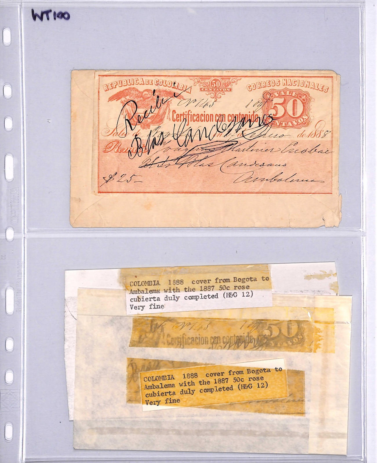 COLOMBIA Cover 50c *CUBIERTA* Stationery Bogota 1888 Ambalema {Moorhouse}WT100 - Image 6