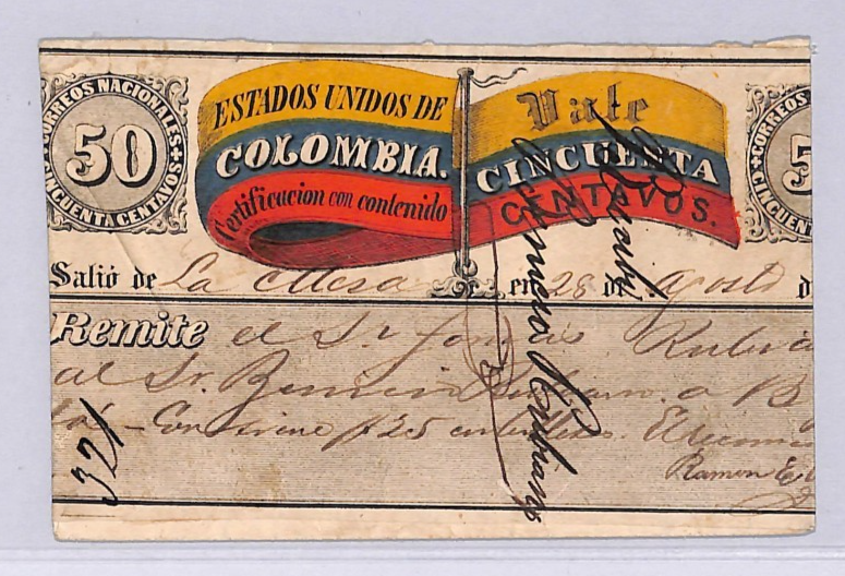 COLOMBIA Cover *FLAG* 50c CUBIERTA La Mesa 1881 Stationery #G7 {Moorhouse}WT102 - Image 3