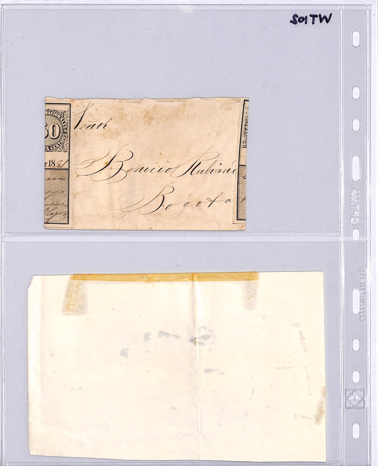 COLOMBIA Cover *FLAG* 50c CUBIERTA La Mesa 1881 Stationery #G7 {Moorhouse}WT102 - Image 6