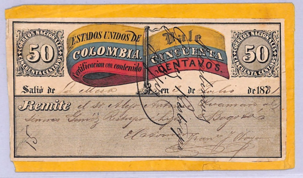 COLOMBIA Cover *FLAG* 50c CUBIERTA Used 1881 La Mesa Stationery {Moorhouse}WT92 - Image 4
