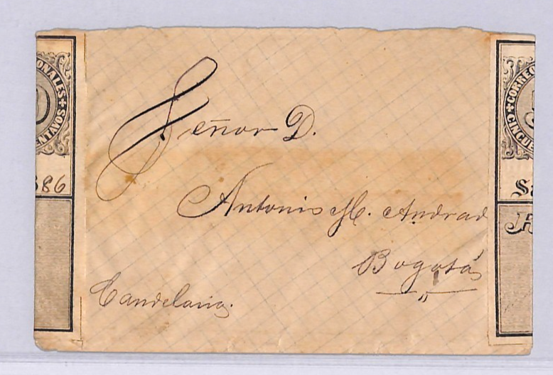COLOMBIA Cover *FLAG* 50c CUBIERTA Used 1886 Pamplona {Moorhouse}WT103 - Image 3