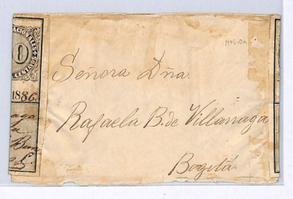 COLOMBIA Cover LATE USE *FLAG* 50c CUBIERTA Used Sagamaso 1886 Bogota WX18 - Image 3
