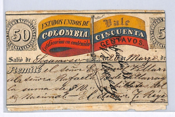 COLOMBIA Cover LATE USE *FLAG* 50c CUBIERTA Used Sagamaso 1886 Bogota WX18 - Image 5