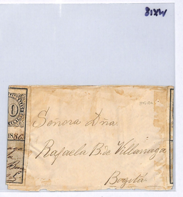 COLOMBIA Cover LATE USE *FLAG* 50c CUBIERTA Used Sagamaso 1886 Bogota WX18 - Image 7
