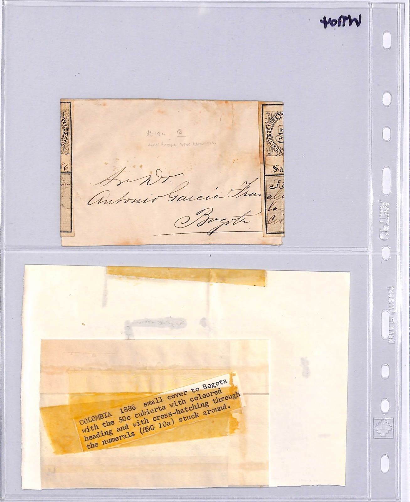 COLOMBIA Cover Registered CUBIERTA Used 1886 Bogota 50c Stationery WT104 - Image 5