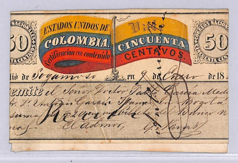 COLOMBIA Cover Registered CUBIERTA Used 1886 Bogota 50c Stationery WT104
