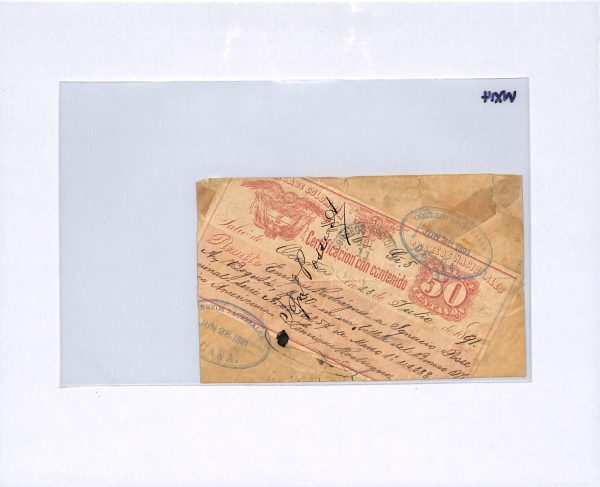 COLOMBIA Cover Registered CUBIERTA Used 1891 Ocana Bogota 50c Stationery WX14 - Image 11