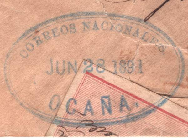 COLOMBIA Cover Registered CUBIERTA Used 1891 Ocana Bogota 50c Stationery WX14 - Image 5