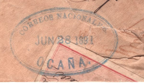 COLOMBIA Cover Registered CUBIERTA Used 1891 Ocana Bogota 50c Stationery WX14 - Image 9