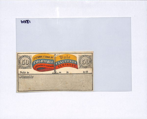 COLOMBIA Insured Letter Stamp CUBIERTA (1880) 50c FLAG Unused Stationery WX81 - Image 5