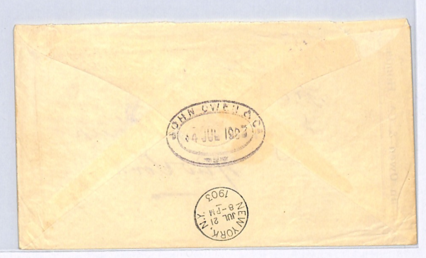 COLOMBIA Maritime 20c Cover *POR VAPOR ATLAS* Cachet SHIP 1903 USA New York WX59 - Image 11