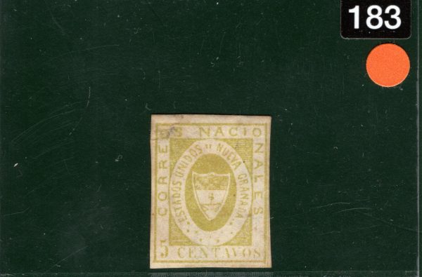 COLOMBIA (NEW GRENADA) Classic Stamp Scott.14 5c (1861) Cat $375- ORANGE183 - Image 4