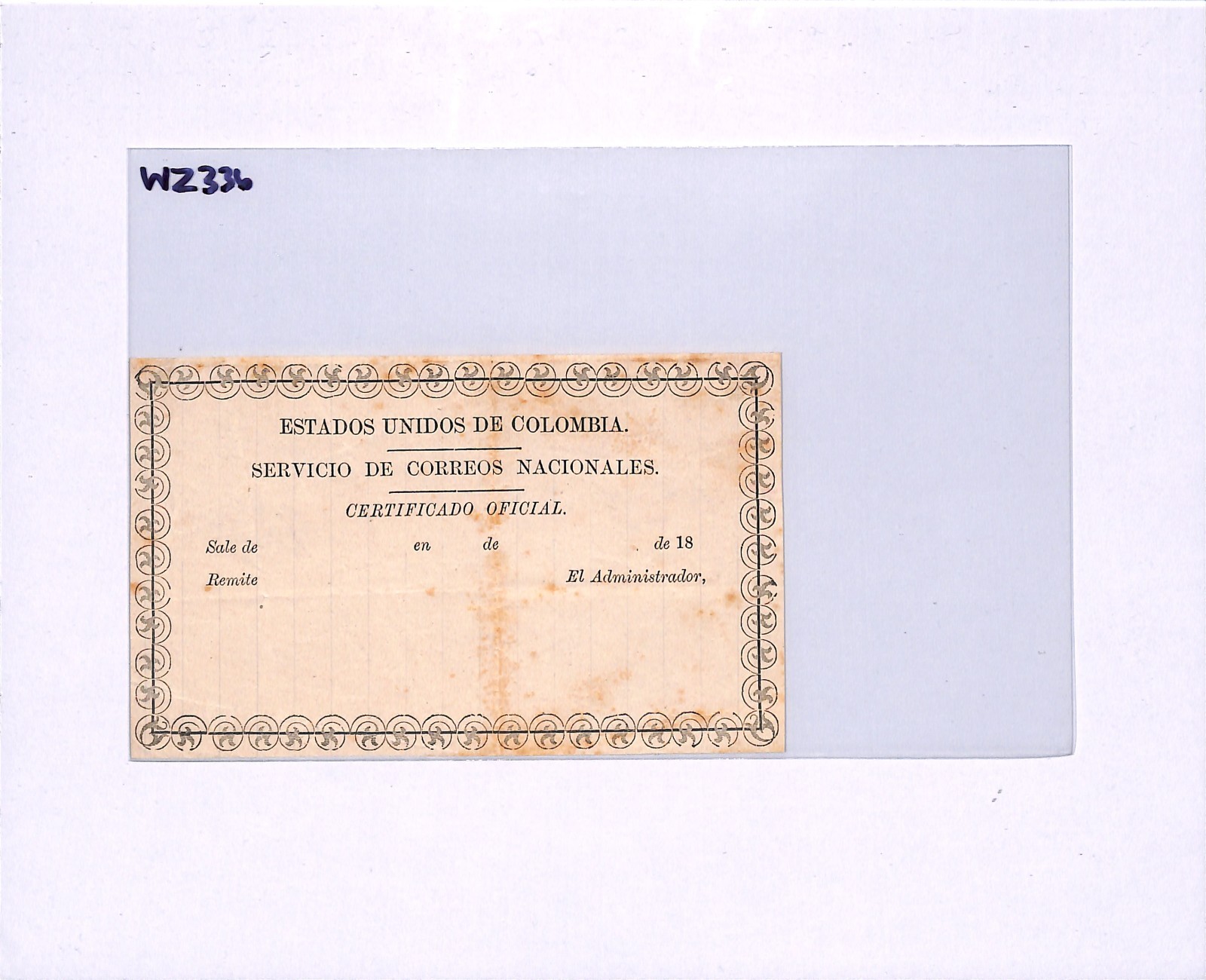COLOMBIA Official CUBIERTA (1874) Insured Letter Stationery #GO4b RARE WZ336 - Image 12